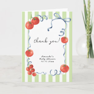 Agradecimento de chá de bebê de tomate em aquarela