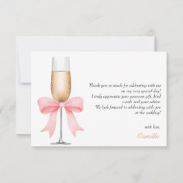 Agradecimento de Chá de Noiva com Pérolas Rosa e P