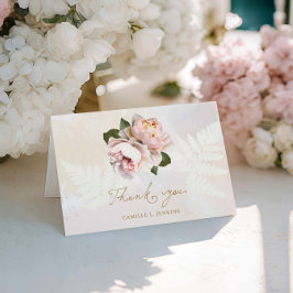 Agradecimento de Chá de Noiva Floral Rosa