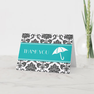 Agradecimento de Chá de Noiva Preto e Azul Turques