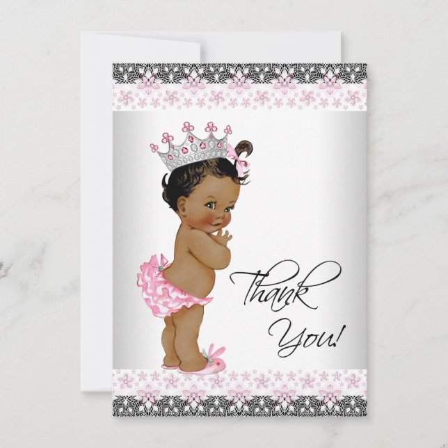 Agradecimento de Chuveiro de Bebê Princesa Étnica  (Frente)
