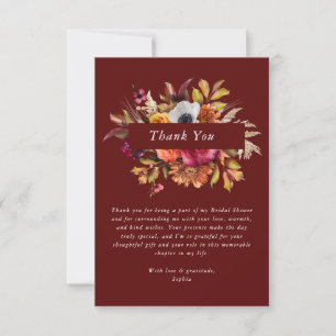 Agradecimento de Chuveiro de Noiva Floral Escuro e