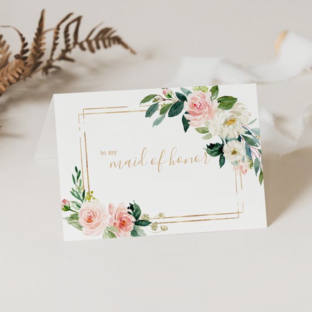 Agradecimento de Dama de Honra Geométrico Verde e  (Criador carregado)