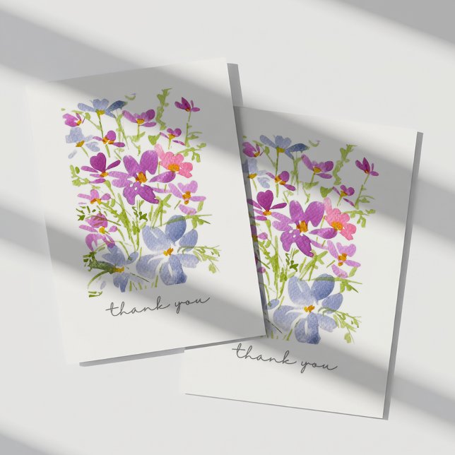 Agradecimento de Flor Silvestre em Aquarela Rústic (Criador carregado)