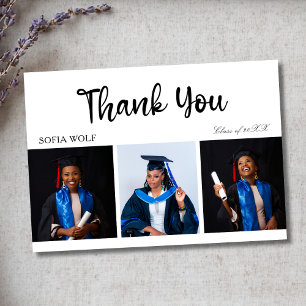 Agradecimento de Formatura em Branco Elegante com