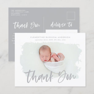 Agradecimento de foto de anúncio de nascimento ele
