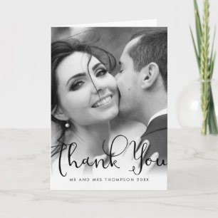 Agradecimento de Foto de Casamento em Letra Elegan