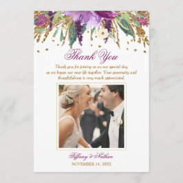 Agradecimento de Foto de Casamento Espumante de Fl