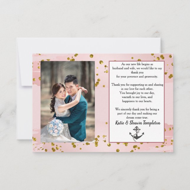 Agradecimento de Foto de Casamento Náutico Dupla F (Verso)