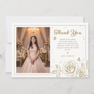 Agradecimento de Foto de Quinceañera Elegante