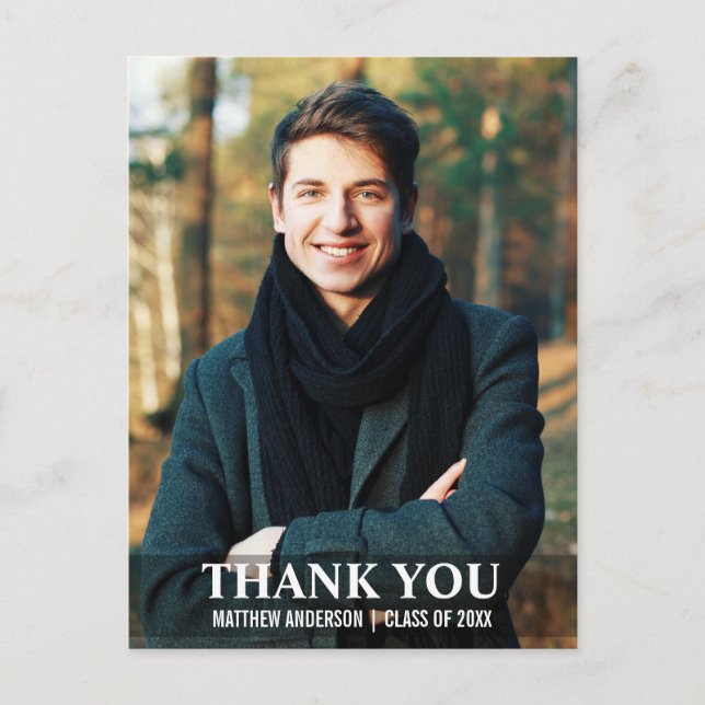 Agradecimento de Graduação Cartão Postal de Foto M (Frente)