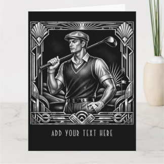 Agradecimento Deco Golfer Personalizado - Grande Cartão de Golfe