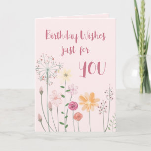 Agradecimento Deseja Apenas Seu Cartão De Aniversário Floral