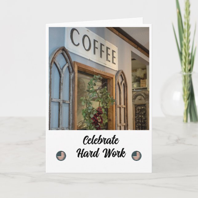 Agradecimento Desejos Quentes no Cartão de Dia de Trabalho (Frente)