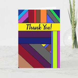 Agradecimento Design De Multicolores, Muito Obrigado! Cartão
