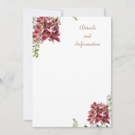 Agradecimento Detalhes e Informações do Cartão de Casamento
