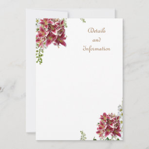 Agradecimento Detalhes e Informações do Cartão de Casamento