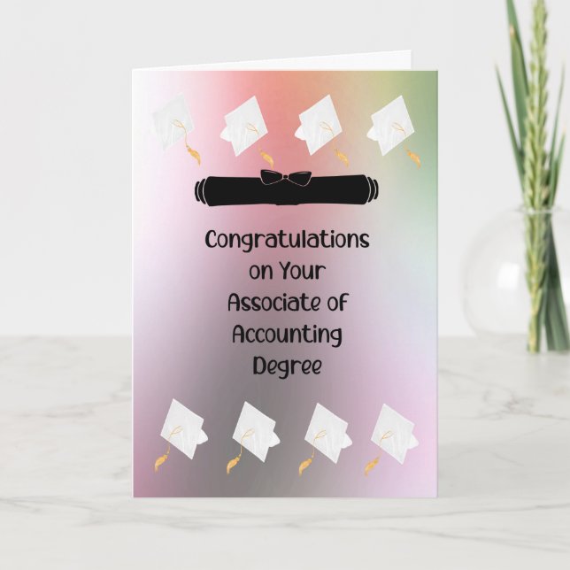 Agradecimento Diploma Associado na Contabilidade com Cartão de B (Frente)