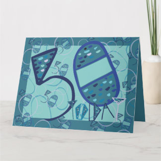 Agradecimento Diversão Quirky 50º Cartão de comemoração de anive