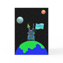 Divertimento de Alienígena de Cartão de Aniversári