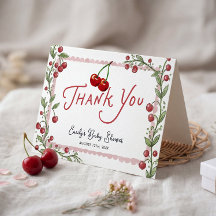 Agradecimento do Chá de Bebê Cereja