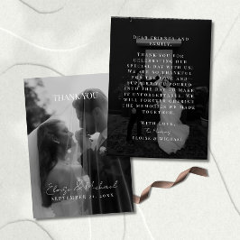 Agradecimento Duplo com Foto de Casamento Elegante