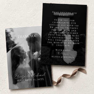 Agradecimento Duplo Estiloso de Foto de Casamento