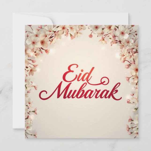 Agradecimento Eid mubarak para cartão de Eid Fitr (Frente)