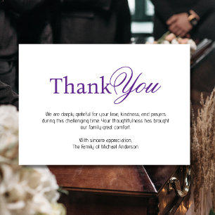 Agradecimento Elegante cartão de simpatia funeral tradicional ro