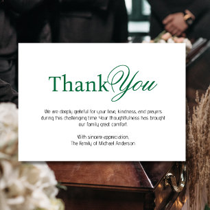 Agradecimento Elegante cartão de simpatia funeral tradicional ve