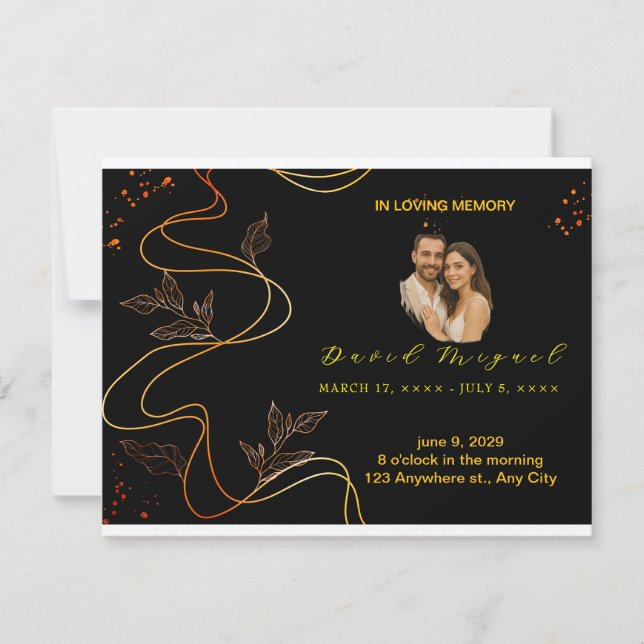 Agradecimento Elegante Memorial Keepsawn - Cartão de Amor Minima (Frente)