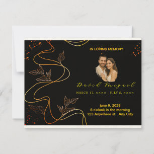 Agradecimento Elegante Memorial Keepsawn - Cartão de Amor Minima