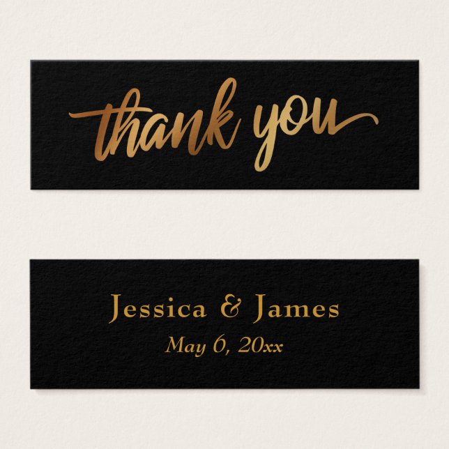 Agradecimento em Favor de Casamento com Letra Gold (Frente & Verso)