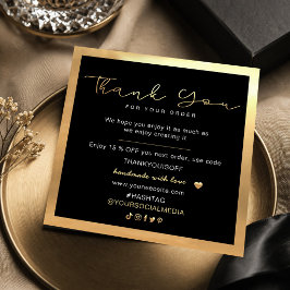 Agradecimento Empresarial Elegante Preto e Dourado