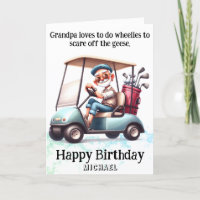 *~* Engraçado Velho Carrinho de Golfe - Cartão de 