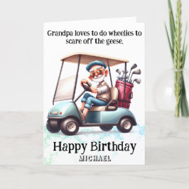 Agradecimento *~* Engraçado Velho Carrinho de Golfe - Cartão de 