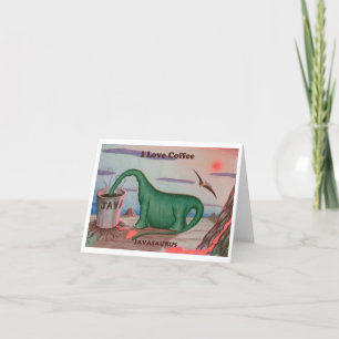 AGRADECIMENTO EU AMO CARTÃO DE GREETING DE CAFÉ JAVASAURUS