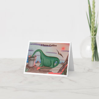 AGRADECIMENTO EU AMO CARTÃO DE GREETING DE CAFÉ JAVASAURUS