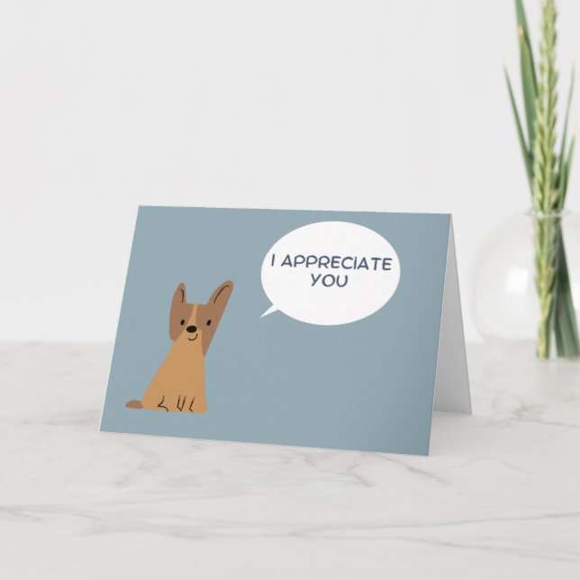 Agradecimento Eu Aprecio Seu Cartão De Cão (Frente)