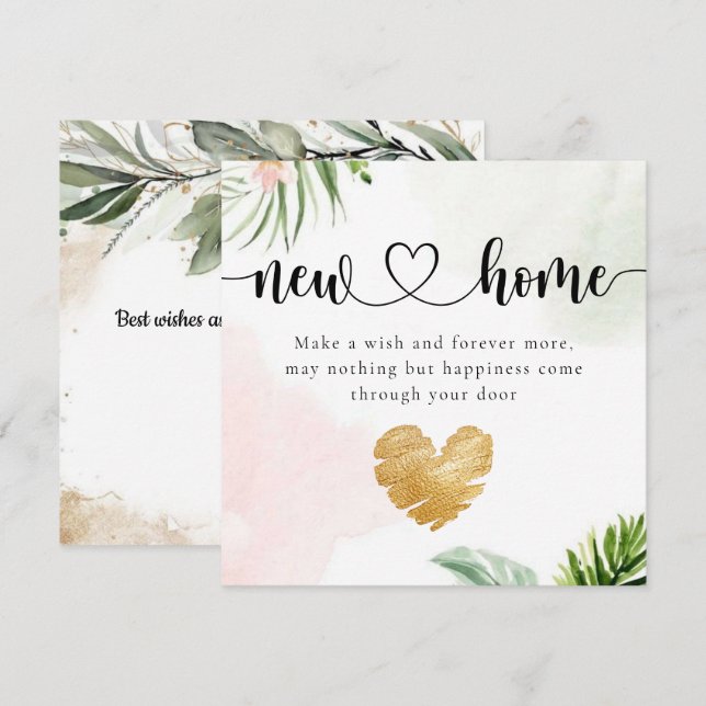 Agradecimento Eucalipto Botânico Novo Cartão de lar (Frente/Verso)