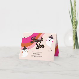 Agradecimento Fantasma Da Groovy Retro Bonito Obrigado Cartão De