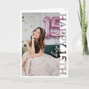 Agradecimento Feliz 15º Aniversário de Quinceañera Cartão de Fot