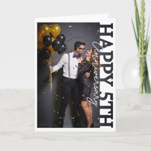 Agradecimento Feliz 5º Aniversário de Casamento Cartão de Foto
