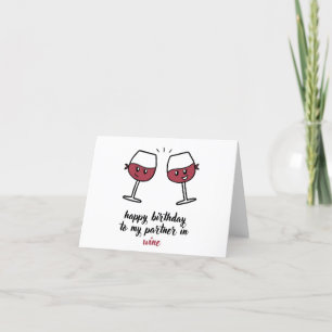 Agradecimento Feliz aniversário ao meu parceiro no cartão de vin