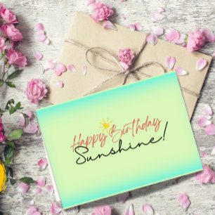 Agradecimento Feliz Aniversário Sunshine  Cartão, Cartão de Aniv