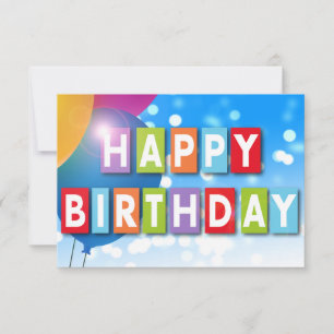 Agradecimento Feliz Cartão Balão de Aniversário