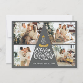 Agradecimento Feliz Cartão com fotos de Natal