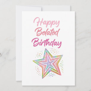 Agradecimento Feliz Cartão de Aniversário Atrasado