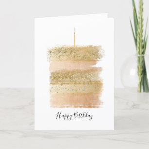 Agradecimento Feliz Cartão de Aniversário, Bolo de Aniversário D