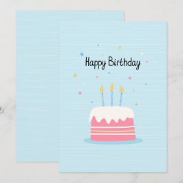 Agradecimento Feliz Cartão de Bolo de Aniversário